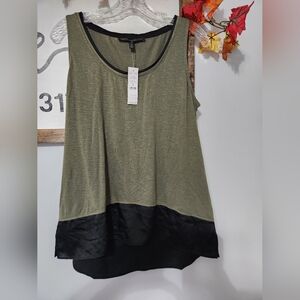 White House Black Market Jersey Knit Chiffon Hem Tank NWT
